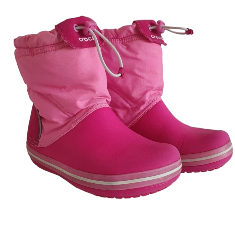Crocs Crocband Lodgpoint Pink Boots Rainboot Snow Boot Waterproof j1